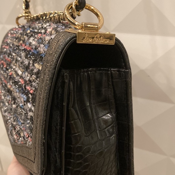 Sam Edelman shoulder bag AND cross body with gold hardware velvet tweed beaded - Picture 7 of 12